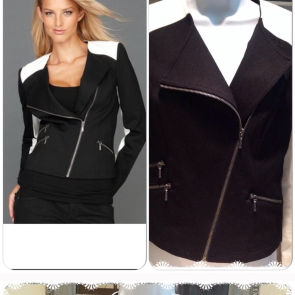 EUC Womens Color blocking Inc Moto jacket size S will fit M
